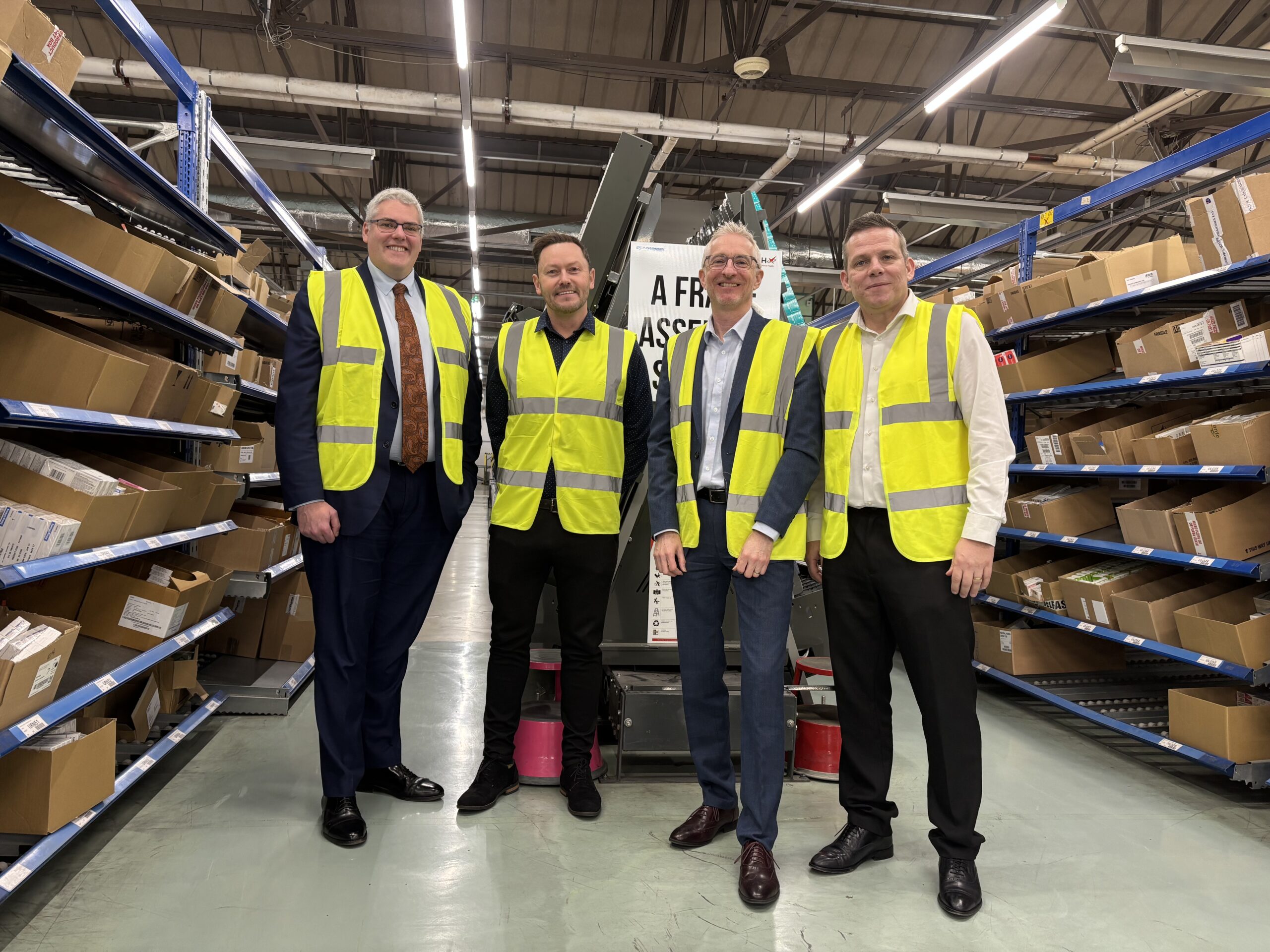 Gavin Robinson MP visits HDA member company AAH’s Belfast warehouse